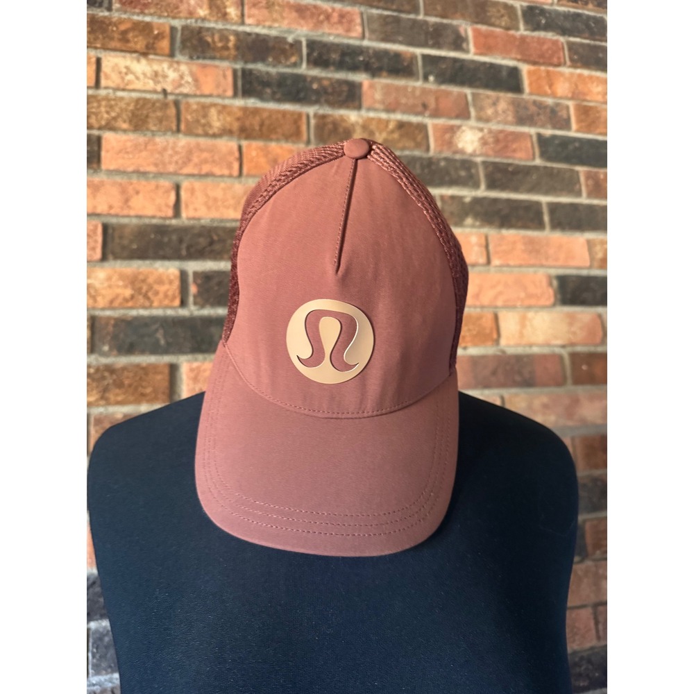 Lululemon Trucker Hat Mesh Back Adjustable Snapback Logo Cap Terracotta S/M